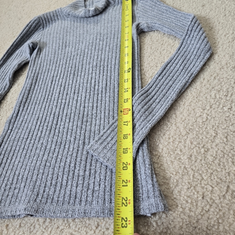 Aritzia Wilfred Free Grey Buswell Ribbed Mock Neck Long Sleeve Womens Size XS - Picture 4 of 6